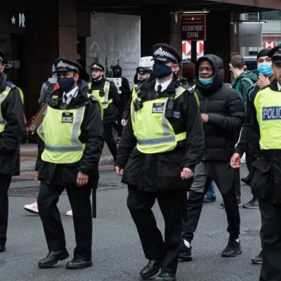 Police at black lives matter protest 