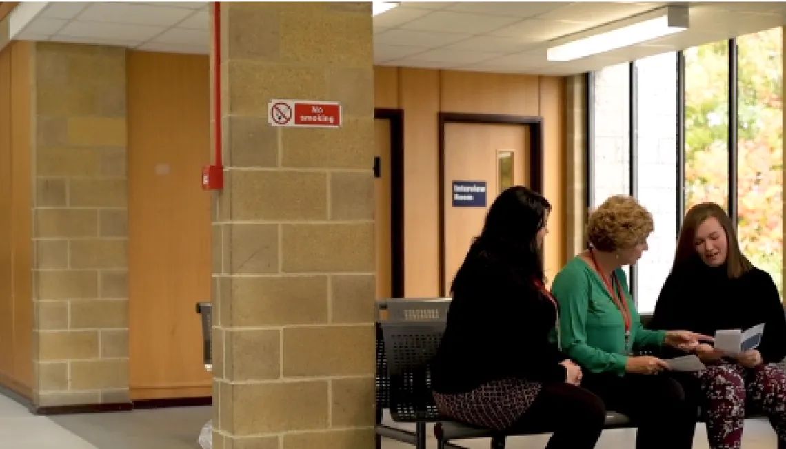 Talking in court waiting room