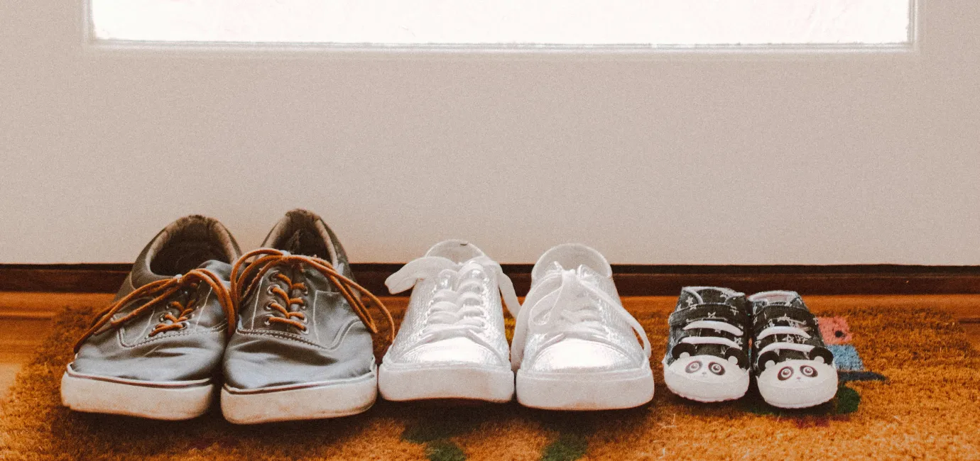 Photograph of a family's shoes