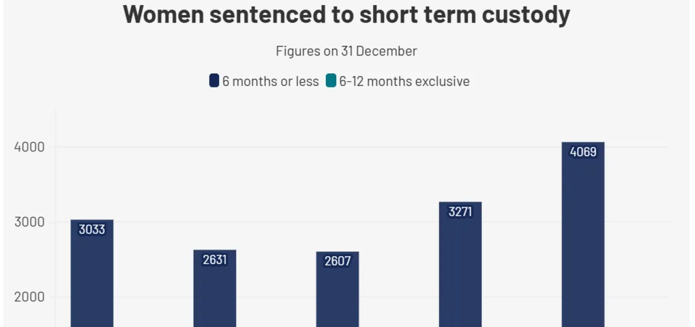Graph from our dataset video displaying length in custody